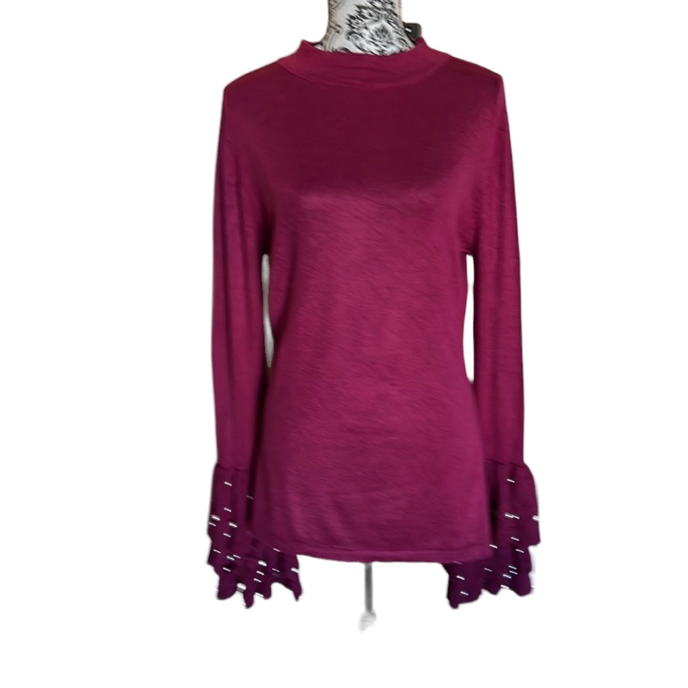 Venus Long Sleeved Cranberry Sweater - Picture 1 of 6
